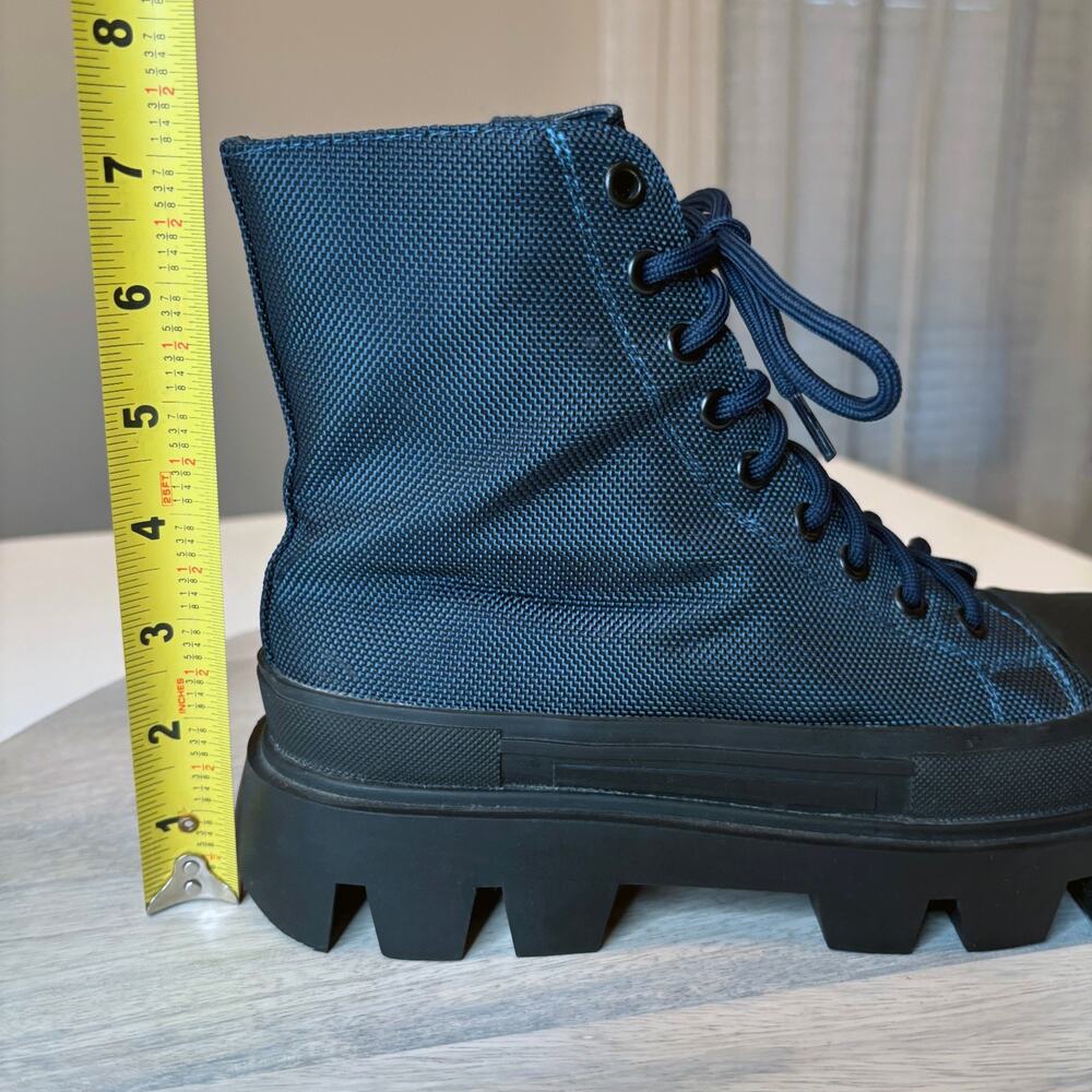 Jeffrey Campbell Lug Sole Combat Boots Black Blue Platform Women's Size 7.5 Zip - Picture 11 of 11